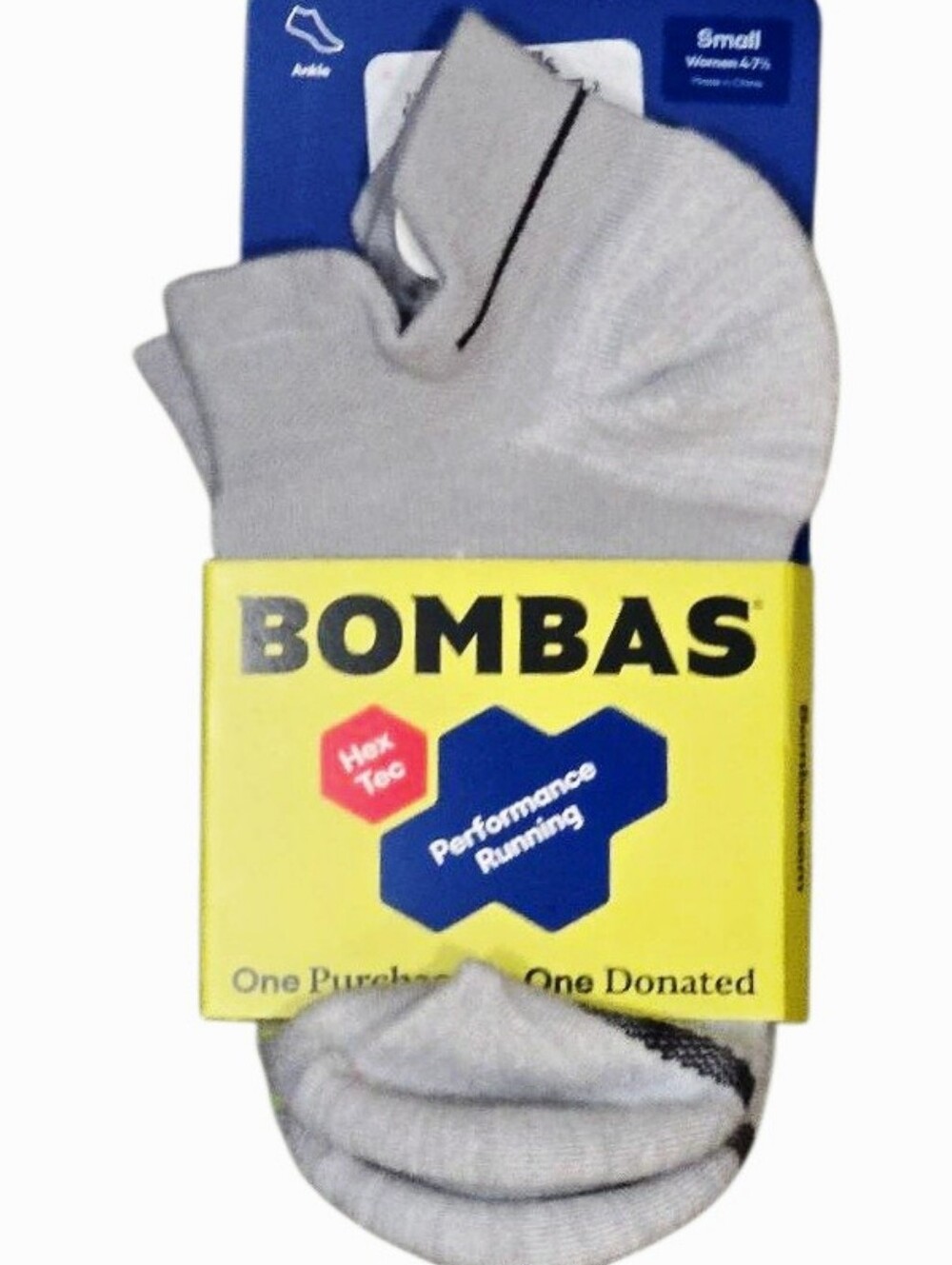 Bombas Hex Tec Performance Ankle Socks- Grey
